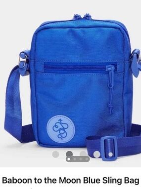 Baboon to the Moon Compact Blue Crossbody Bag